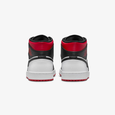Jordan | AIR JORDAN 1 MID  { WHITE/GYM RED-BLACK