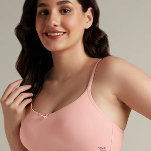 Daily Support Non Padded Non-Wired Cotton Bra - Impatiens Pink