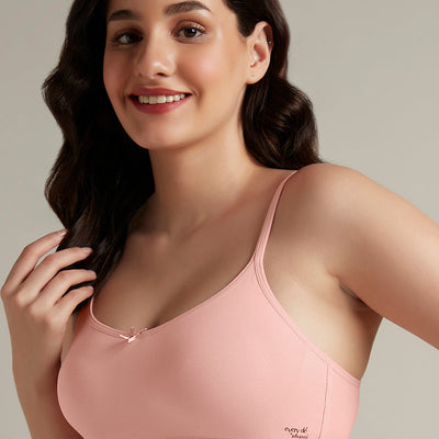 Daily Support Non Padded Non-Wired Cotton Bra - Impatiens Pink