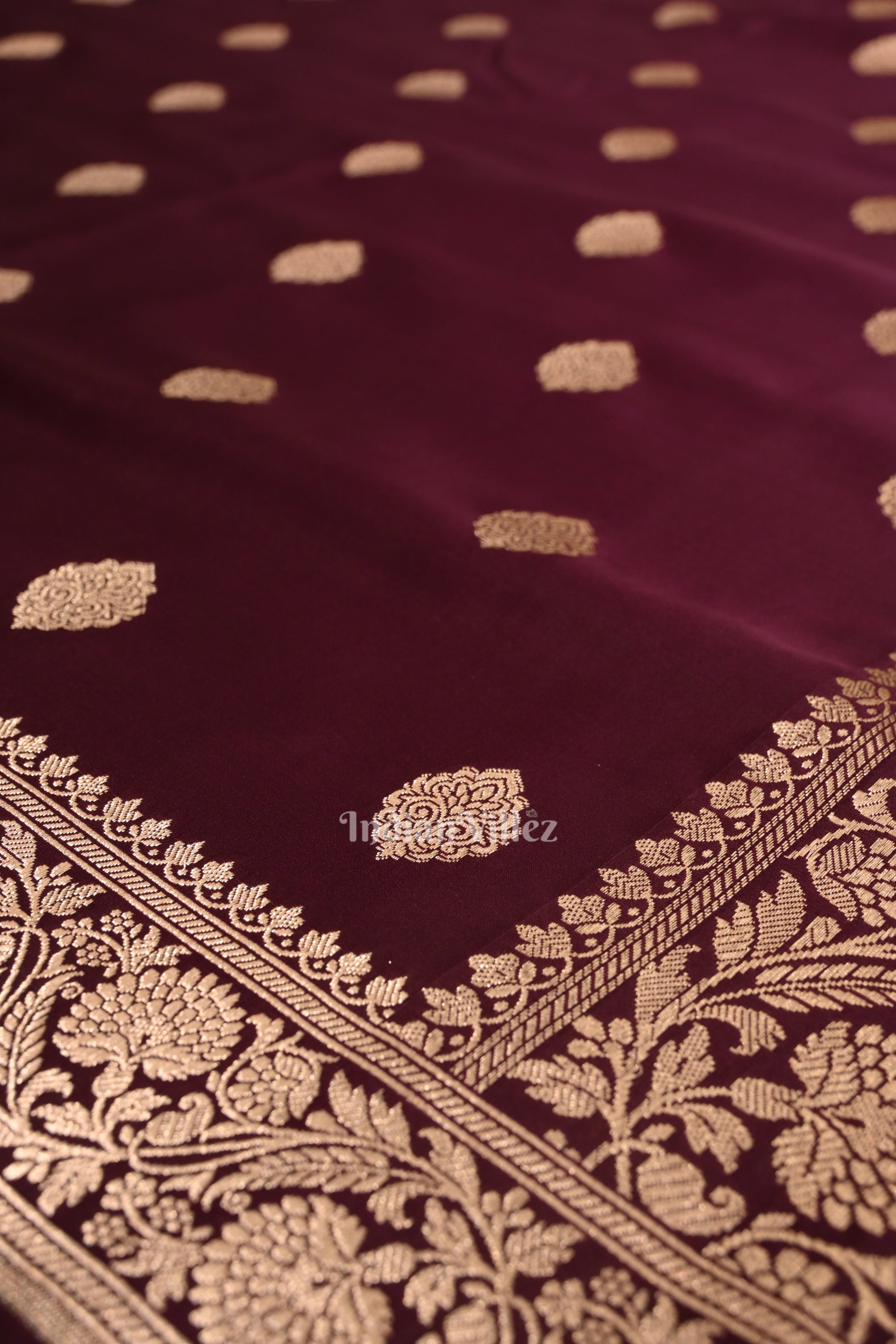 Wine Purple Soft Pure Mashru Satin Silk Banarasi Saree