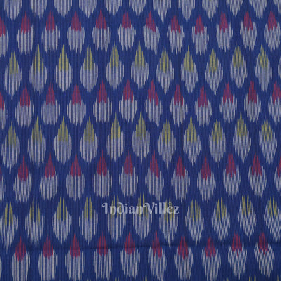 Deep Royal Blue Pochampally Ikat Cotton Fabric