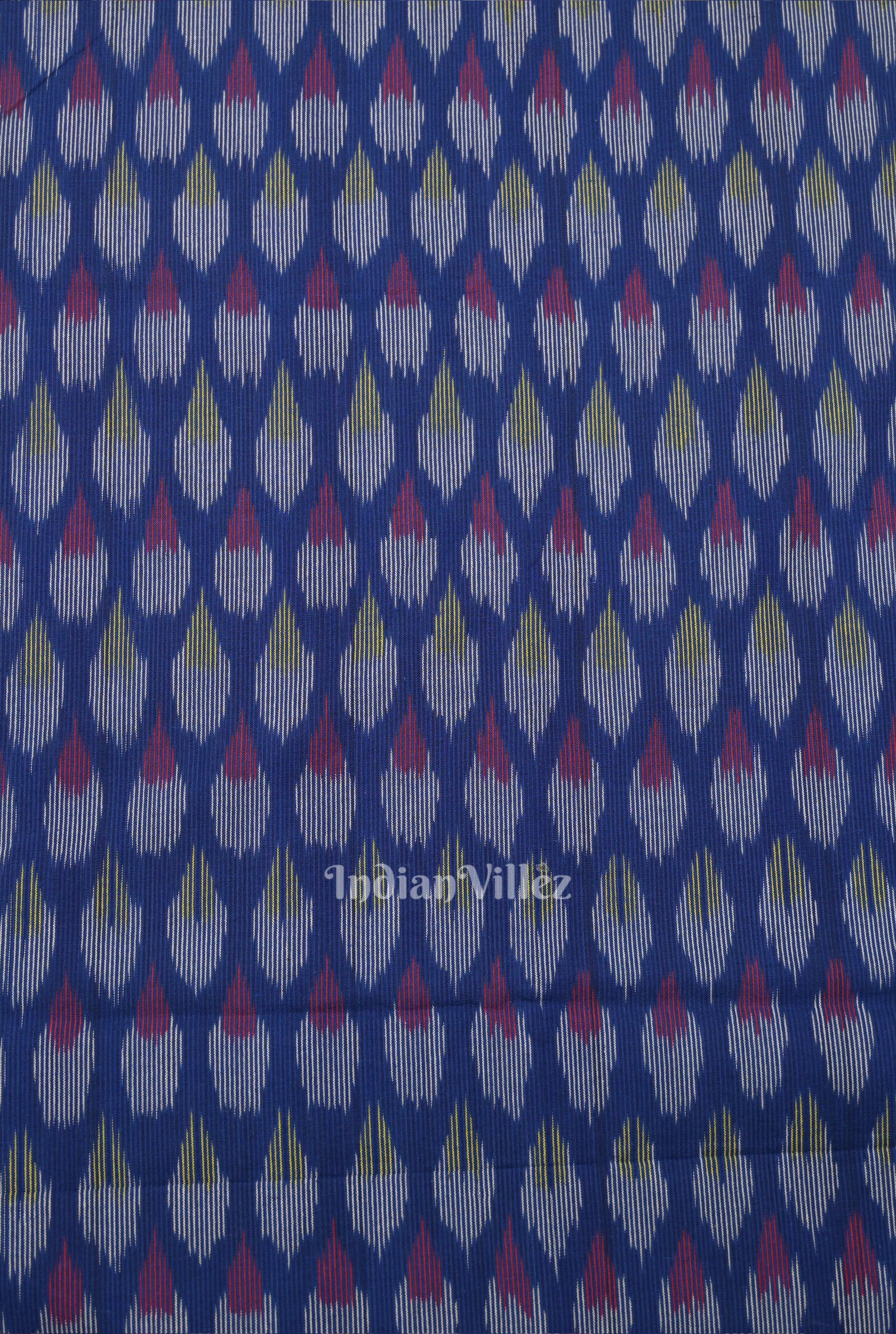 Deep Royal Blue Pochampally Ikat Cotton Fabric