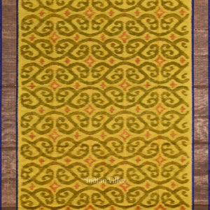 Yellow Blue Pochampally Ikat Sico (Silk & Cotton) Saree with Zari Border
