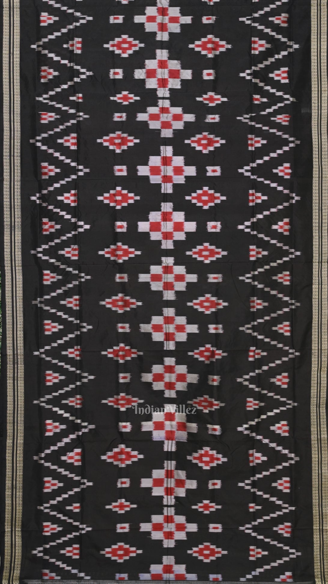Black Pasapali Odisha Ikat Sambalpuri Silk Saree
