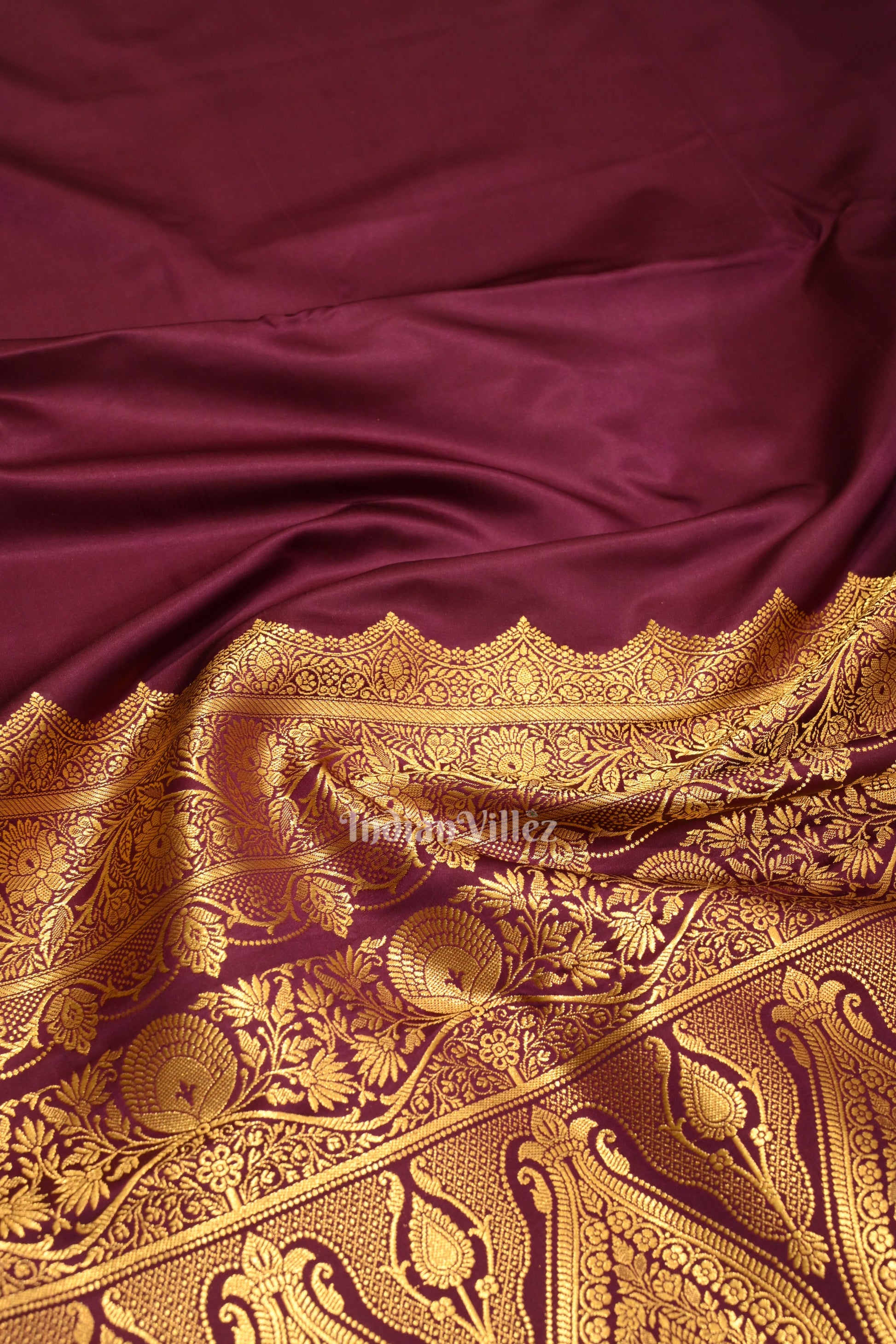 Purple Soft Pure Mashru Satin Silk Banarasi Saree