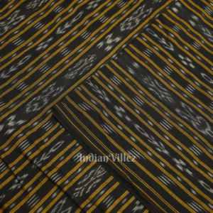 Black Sambalpuri Odisha Ikat Cotton Fabric