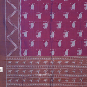 Purple Dual Tone Tribal Theme Sambalpuri Cotton Saree