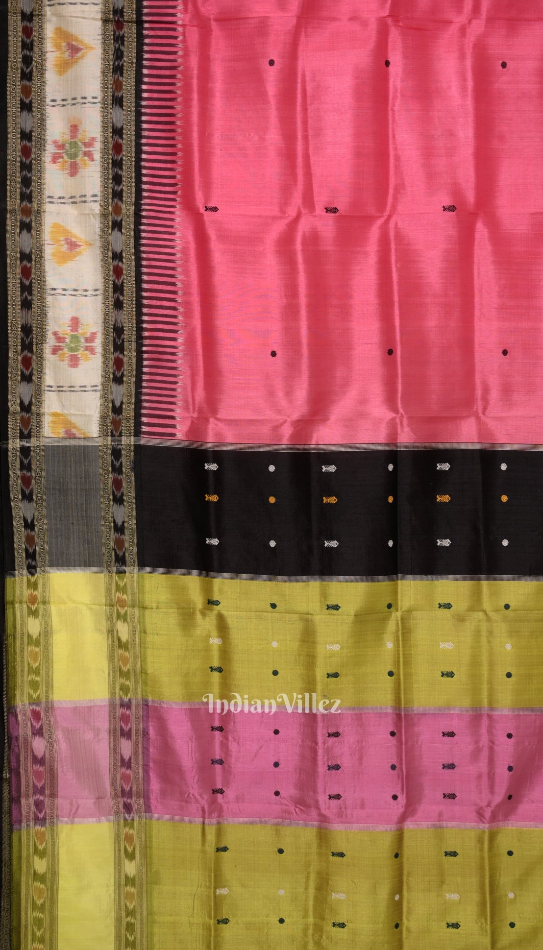 Pink Odisha Ikat Kathiphera Khandua Silk Saree