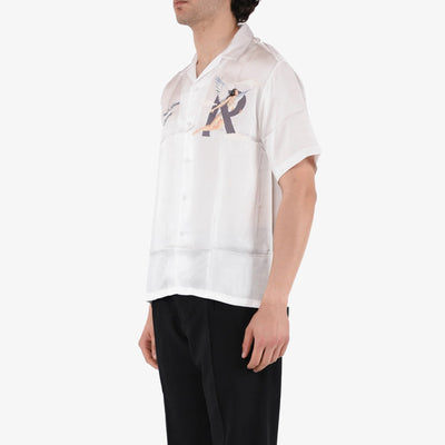 Represent | STORMS IN HEAVEN SATIN SHIRT  { FLAT WHITE
