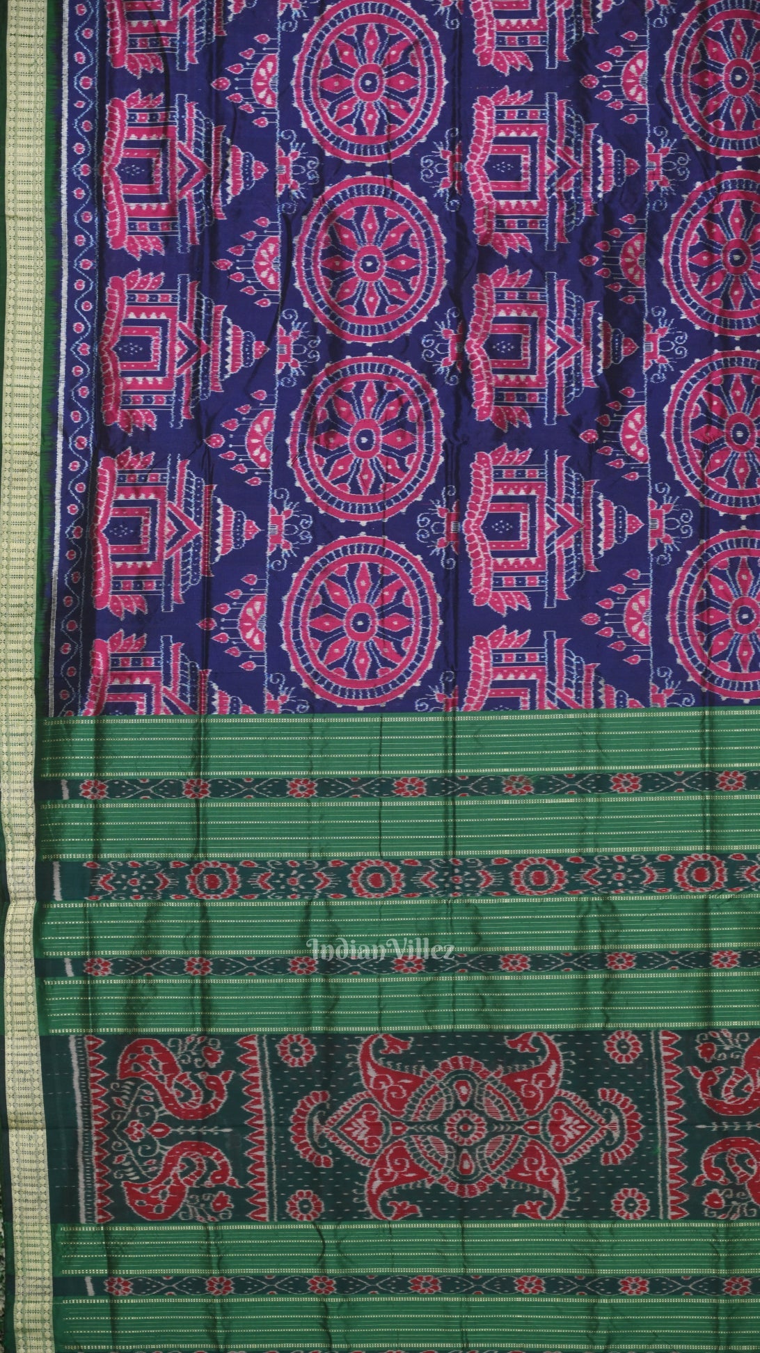 Exclusively Blue Konark Temple Theme Sambalpuri Silk Saree