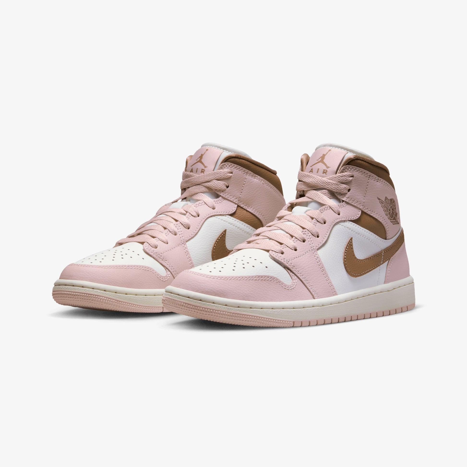 JORDAN | AIR JORDAN 1 MID { PINK OXFORD/ARCHAEO BROWN-SAIL