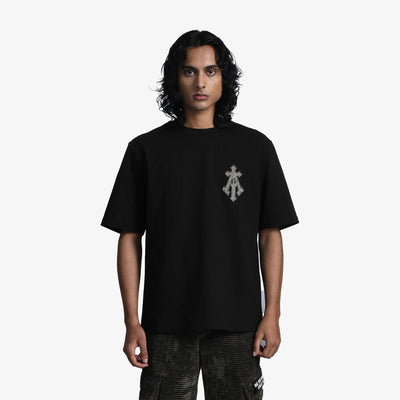 ALMOST GODS | ALMOST GODS TEE IN ZARI EMOBROIDERY { BLACK