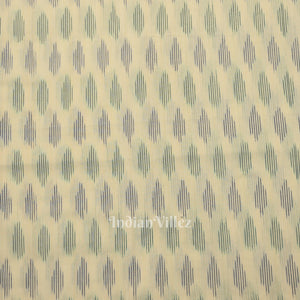 White Pochampally Ikat Cotton Fabric