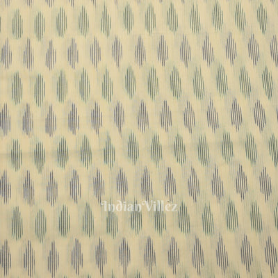 White Pochampally Ikat Cotton Fabric
