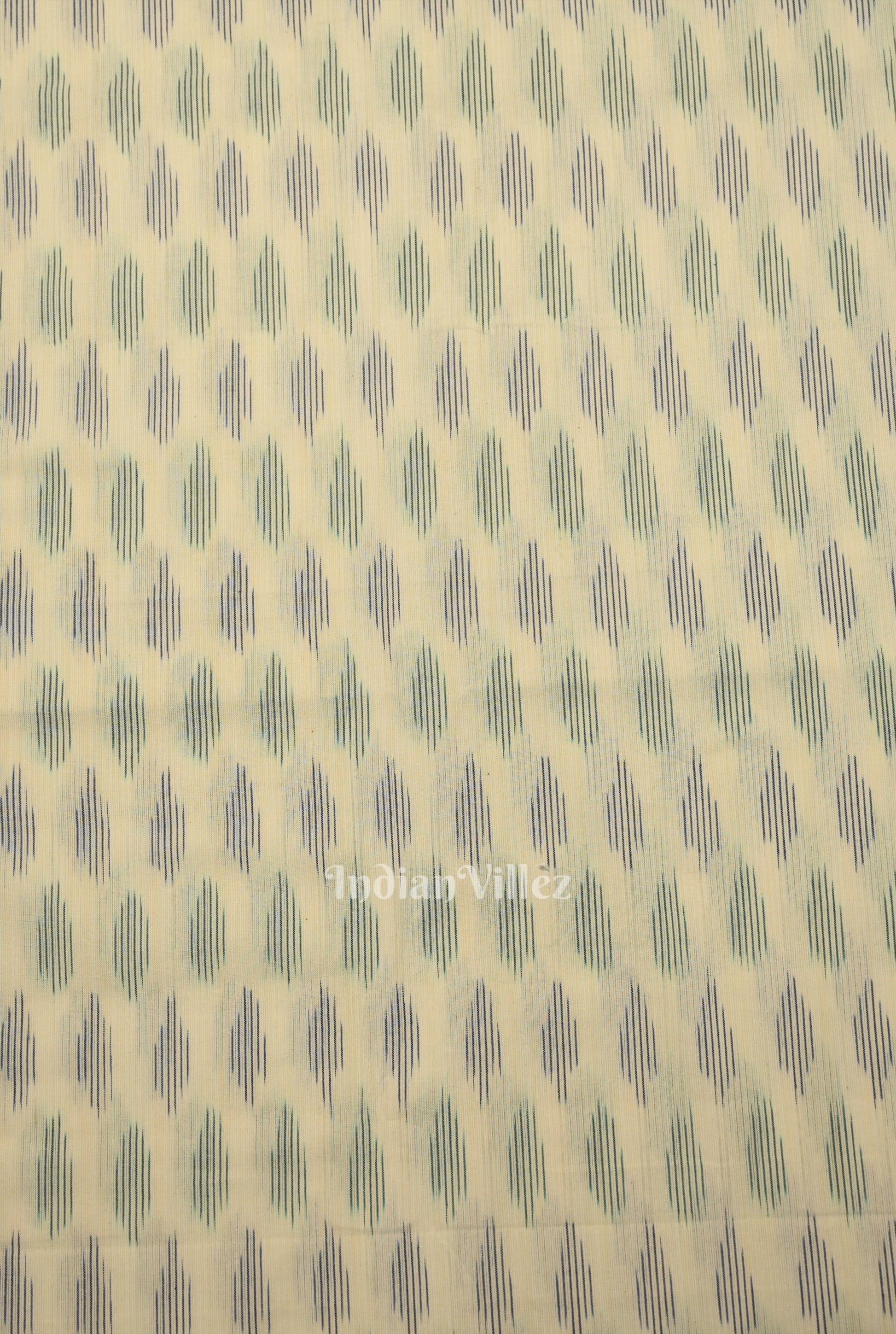 White Pochampally Ikat Cotton Fabric