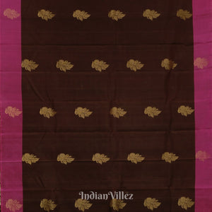 Coffee With Magenta Pure Kanjivaram Soft Silk Saree