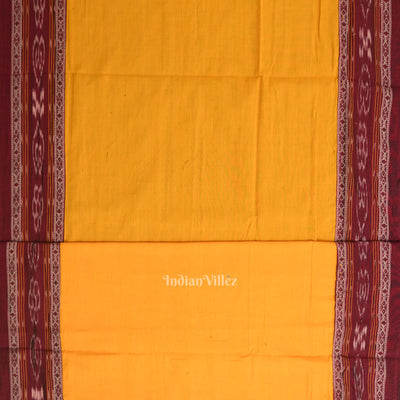 Maroon Yellow Odisha Ikat  Sambalpuri Dress Material & Dupatta