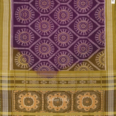 Violet Mehendi Odisha Sambalpuri Pure Cotton Ikat Saree