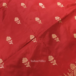 Red Designer Pure Banarasi Katan Silk Saree