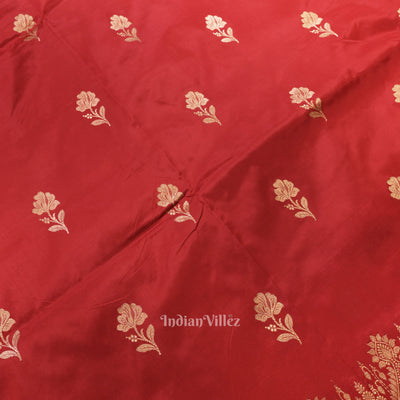 Red Designer Pure Banarasi Katan Silk Saree
