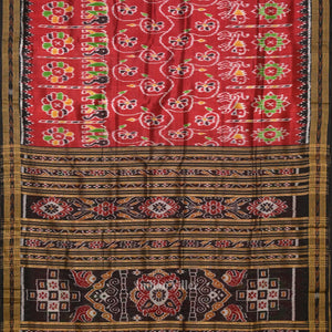 Maroon  Elephant Theme Odisha Ikat Khandua Silk Saree