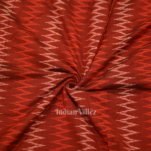Deep Maroon Pochampally Ikat Cotton Fabric