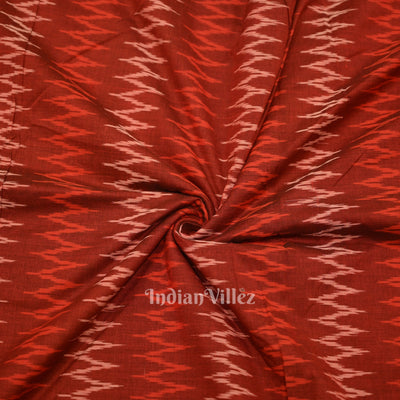 Deep Maroon Pochampally Ikat Cotton Fabric