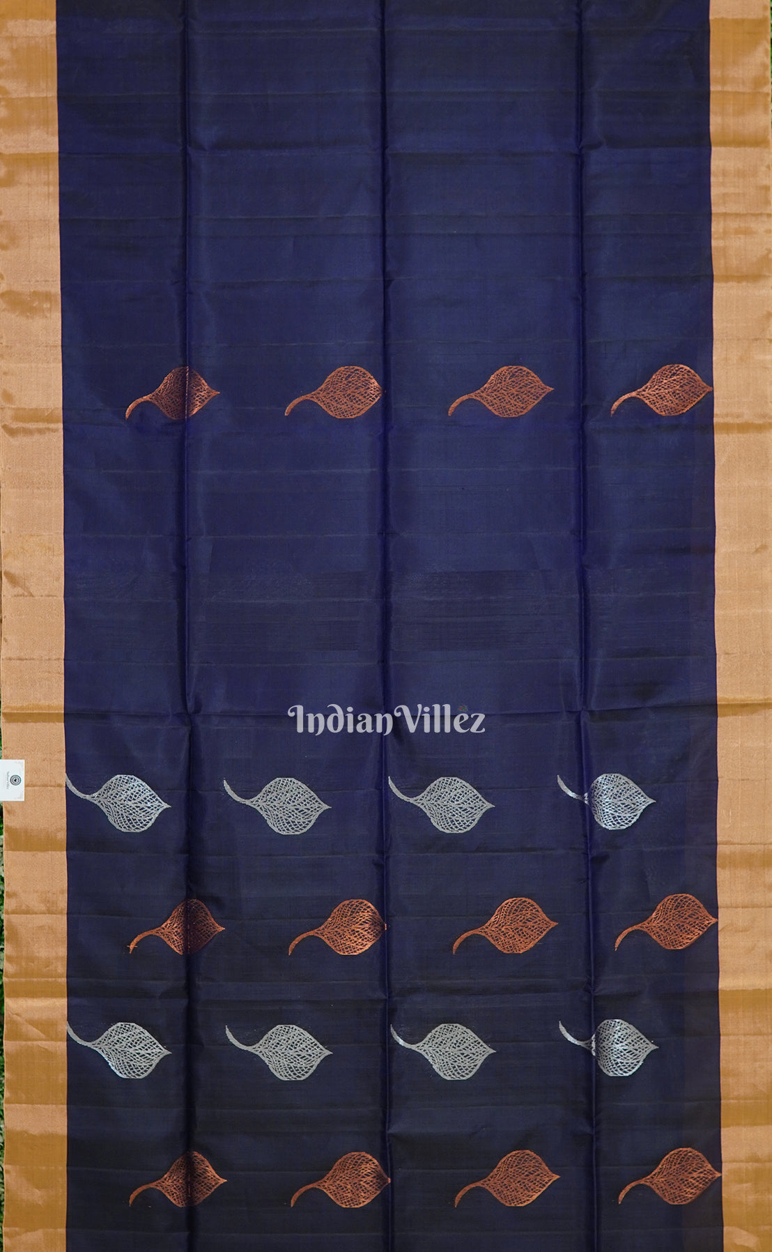 Deep Blue With Peach Handwoven South Soft Silk Saree