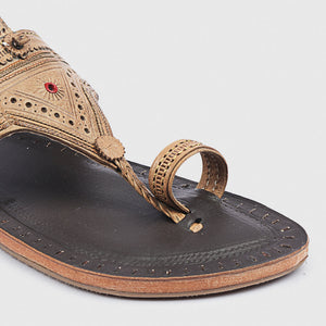 Brown Handstitched Leather Kolhapuri Men Slipper