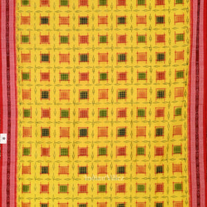 Yellow Ashwini Theme Sambalpuri Cotton Saree