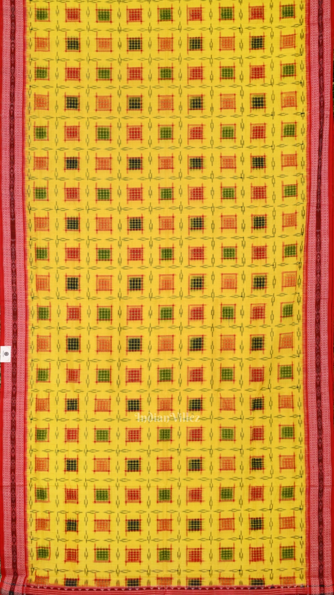 Yellow Ashwini Theme Sambalpuri Cotton Saree