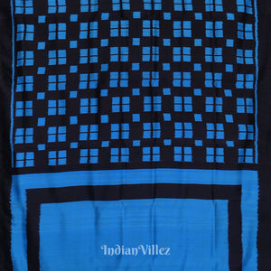Black Copper Sulphate Odisha Ikat Pasapali Contemporary Silk Saree