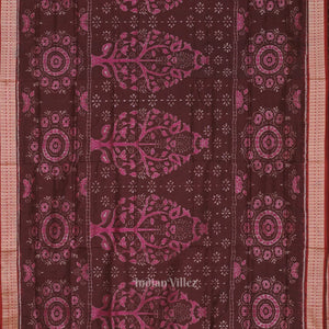Coffee Tree Motif Odisha Ikat Sambalpuri Silk Saree