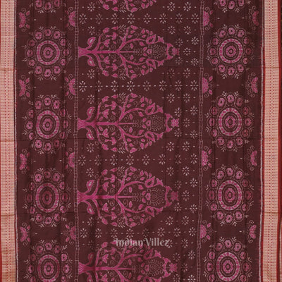 Coffee Tree Motif Odisha Ikat Sambalpuri Silk Saree