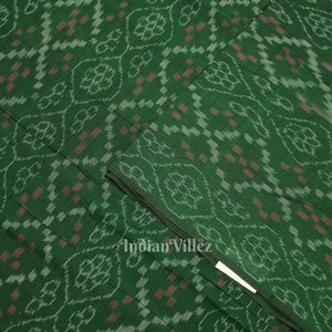 Green Flower Pasapali Sambalpuri Odisha Ikat Cotton Fabric