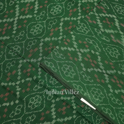 Green Flower Pasapali Sambalpuri Odisha Ikat Cotton Fabric