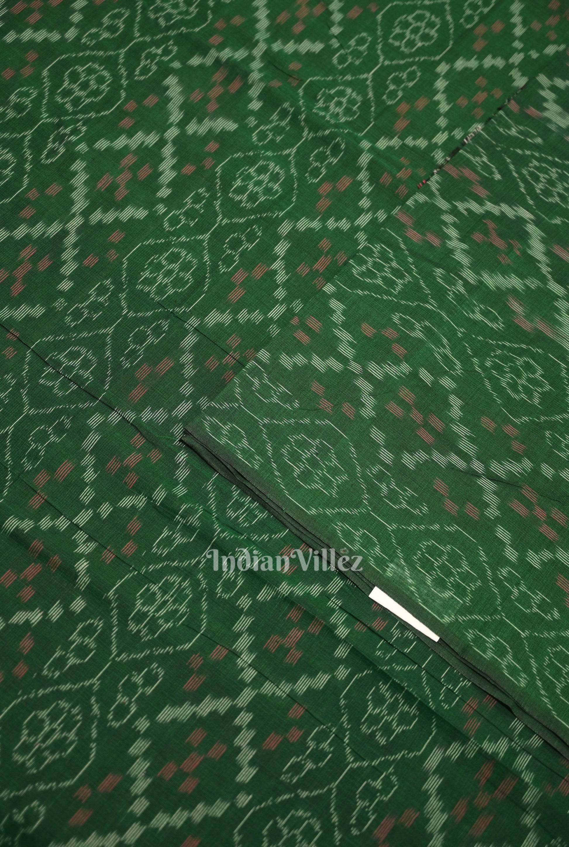Green Flower Pasapali Sambalpuri Odisha Ikat Cotton Fabric
