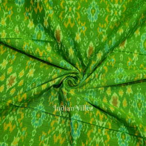 Exclusive Green Pochampally Ikat Silk & Cotton (Sico) Fabric