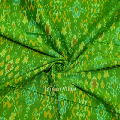Exclusive Green Pochampally Ikat Silk & Cotton (Sico) Fabric
