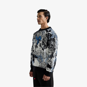 F A R A K | EK SAFAR KNITTED SWEATSHIRT { WHITE