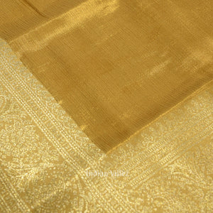Golden Yellow Pure Kanjivaram Tissue Silk Saree