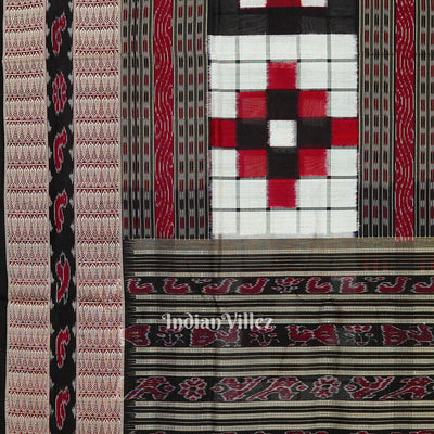 Black White Pasapali Theme Bichitrapuri Silk Saree