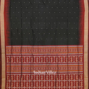 Black Butta Design Bomkai Sambalpuri Silk Saree
