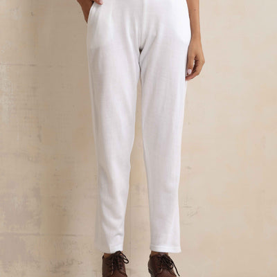 trueBrowns White Woollen Pants