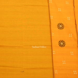 Black yellow Sambalpuri Bomkai Cotton Dress set with Dupatta