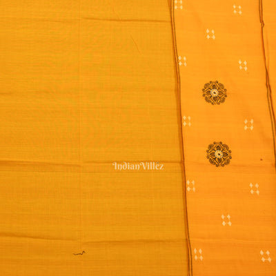 Black yellow Sambalpuri Bomkai Cotton Dress set with Dupatta
