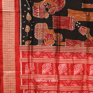 Black Forest Theme Odisha Ikat Sambalpuri Silk Saree