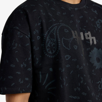 F A R A K | BASICS BLOCK PRINTED TEE { BLACK