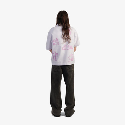 EDWIN | EDWIN READER'S CLUB SHIRT SS { LILA WHITE