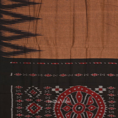 Brown Black Kargil Kumbha  Manibandha Cotton Saree